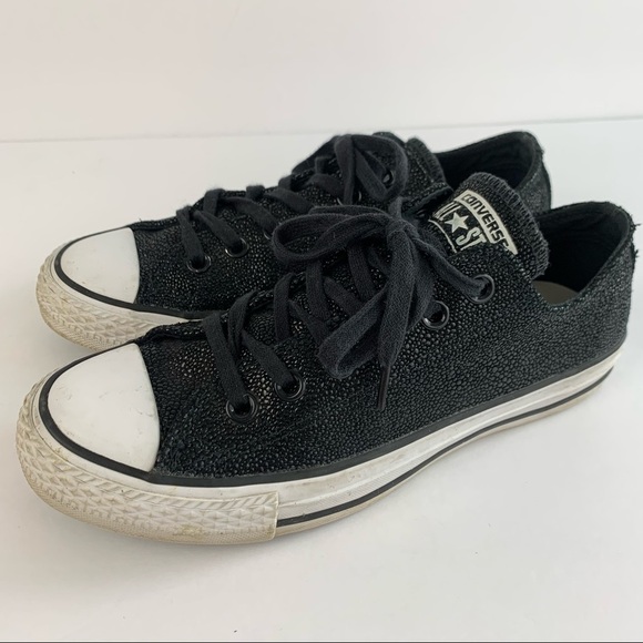 Converse Textured Black Lace Sneaker Shoes 7 - Picture 10 of 12